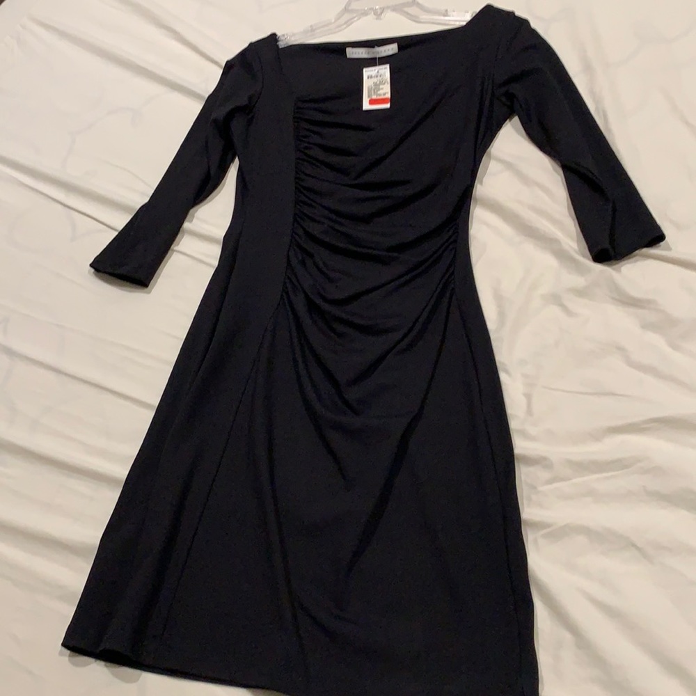 Susana Monaco black ruched dress